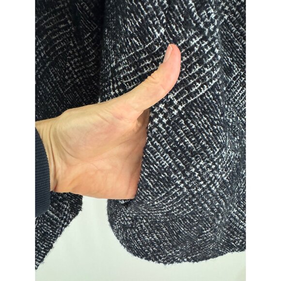 Talbots Black White Shimmer Glen Plaid Jacket Blazer Wool-Blend Pockets Size 20W - Picture 4 of 8